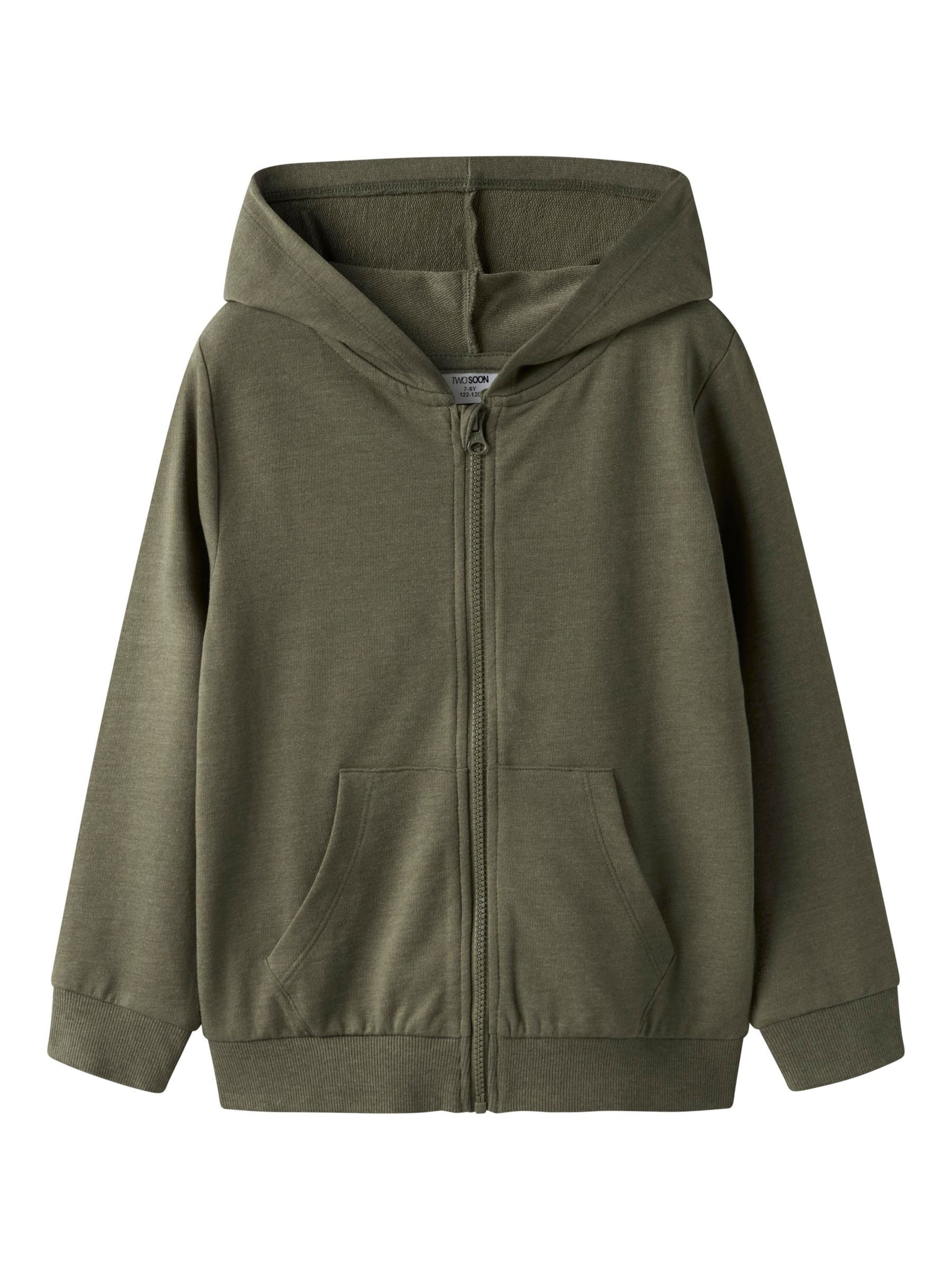 TWO SOON Sweatjakke i grøn: forside