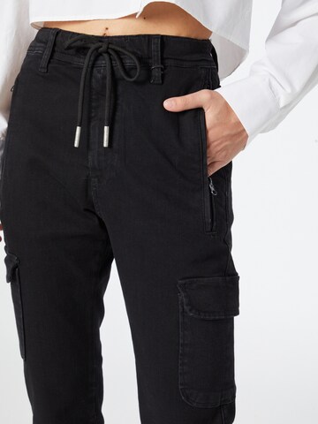 Elias Rumelis - Tapered Pantalón vaquero cargo en negro