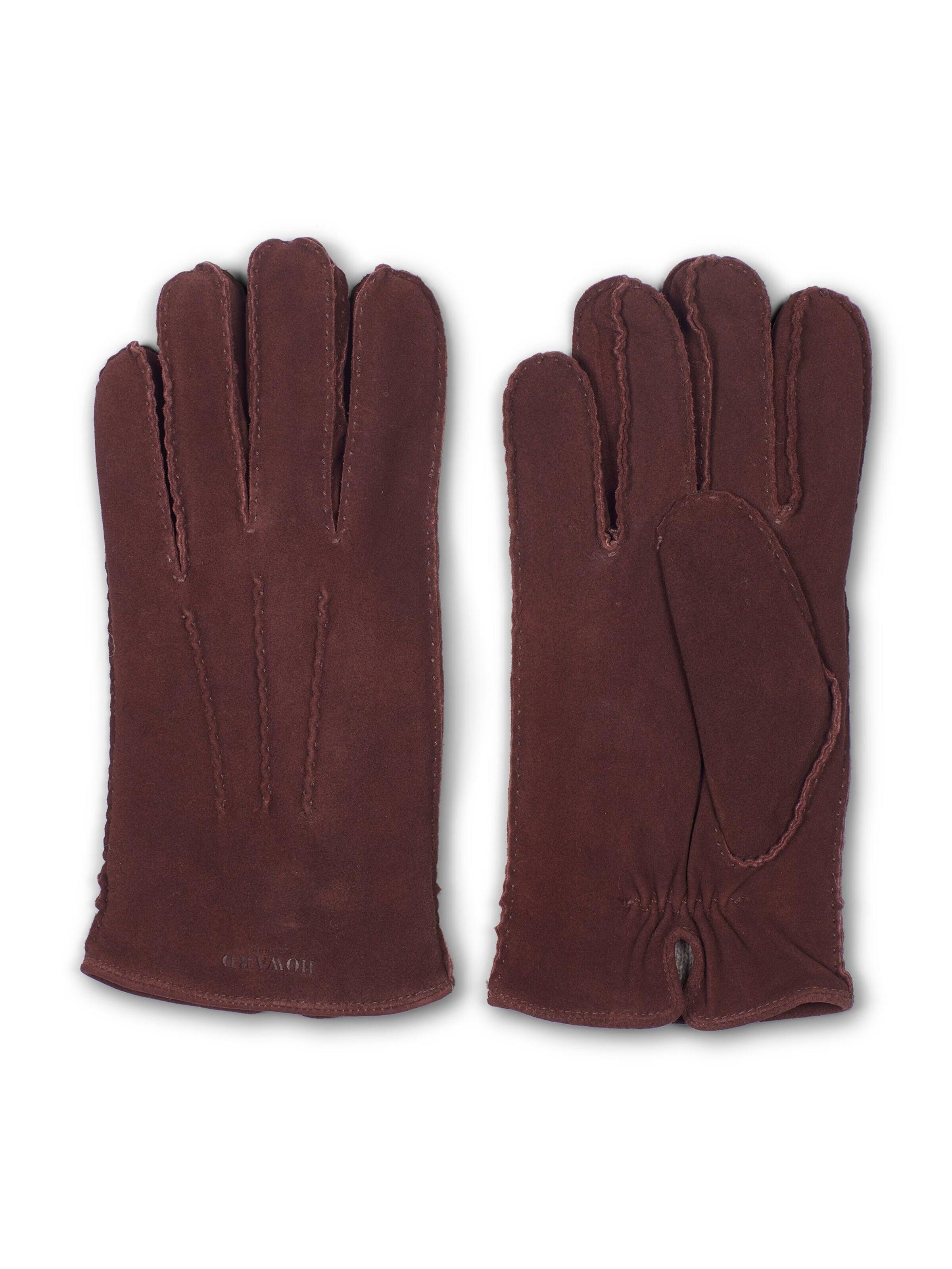 Mezzoguanti 'Leather Gloves Sander Brown' di Howard London in marrone: frontale
