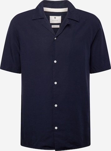 anerkjendt Comfort fit Button Up Shirt 'KURT' in Blue: front