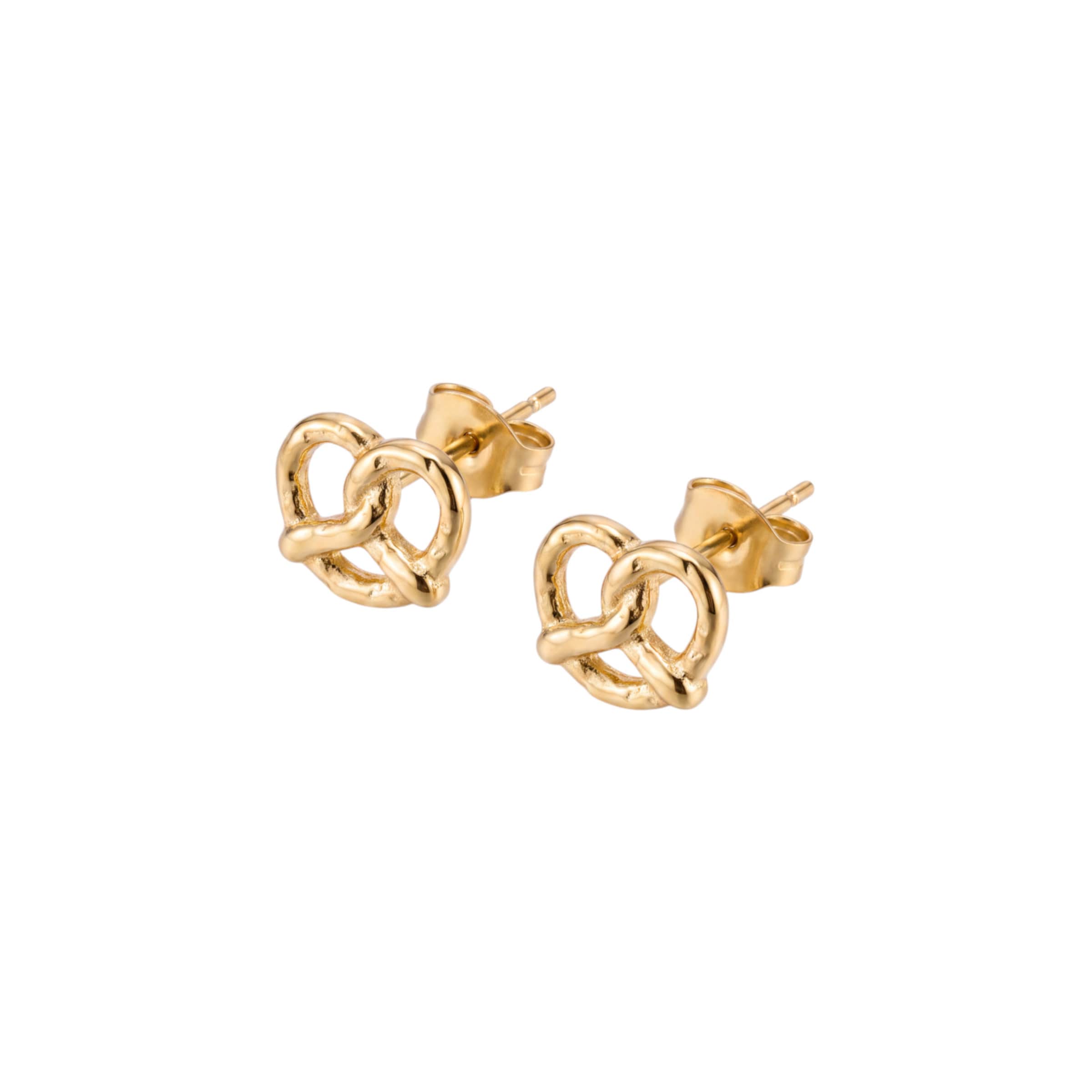 PURELEI - Pendientes 'Brezel' en oro: frente