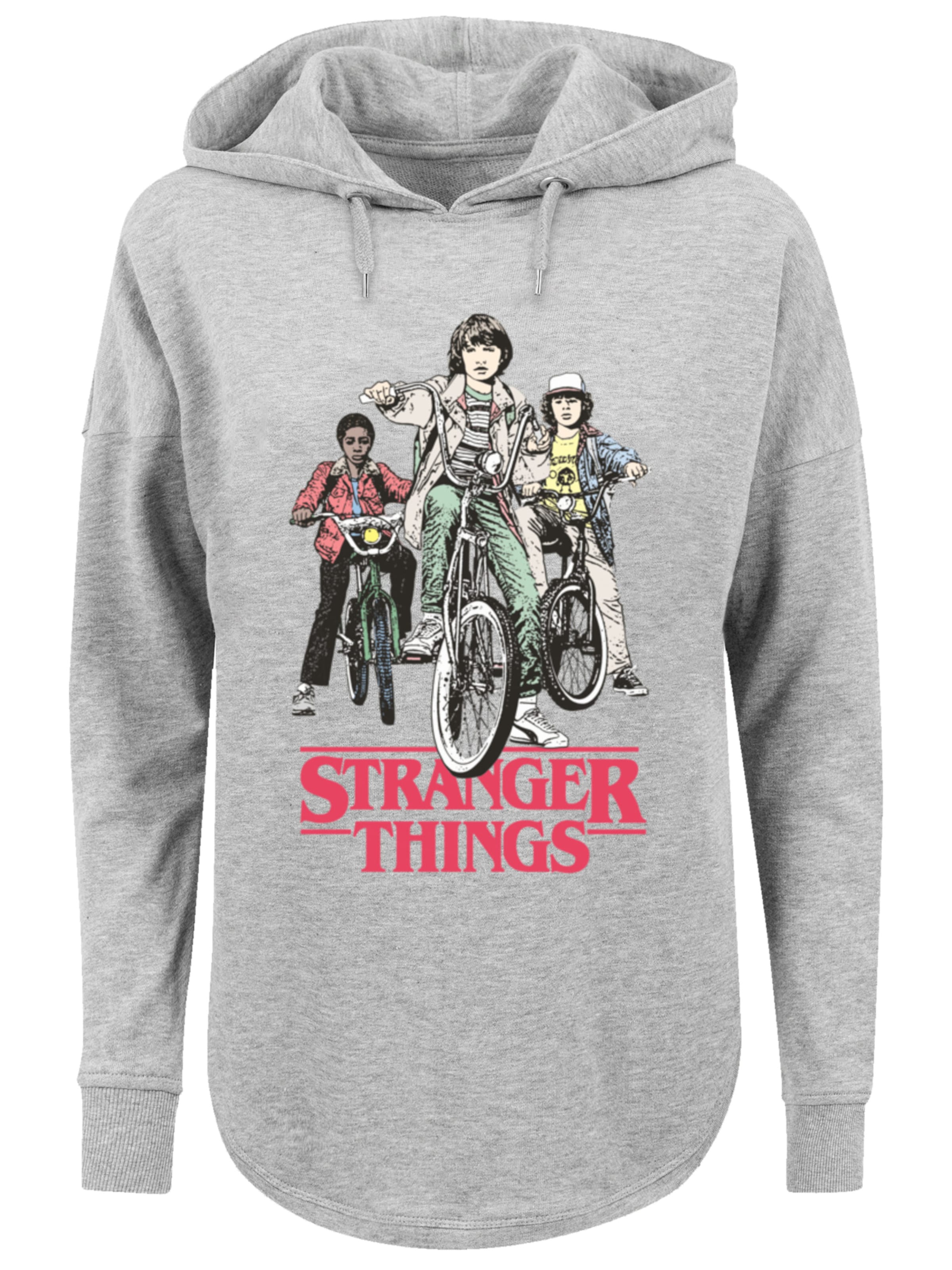 F4NT4STIC Sweatshirt 'Stranger Things Retro Bikers Netflix TV Series' in Grau: Vorderseite