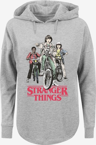 Sweat-shirt 'Stranger Things Retro Bikers Netflix TV Series' F4NT4STIC en gris : devant