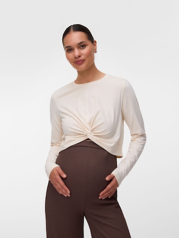 MAMALICIOUS Shirt in Beige: voorkant