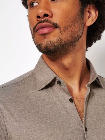 DESOTO Slim fit Button Up Shirt 'Modern Kent' in Brown