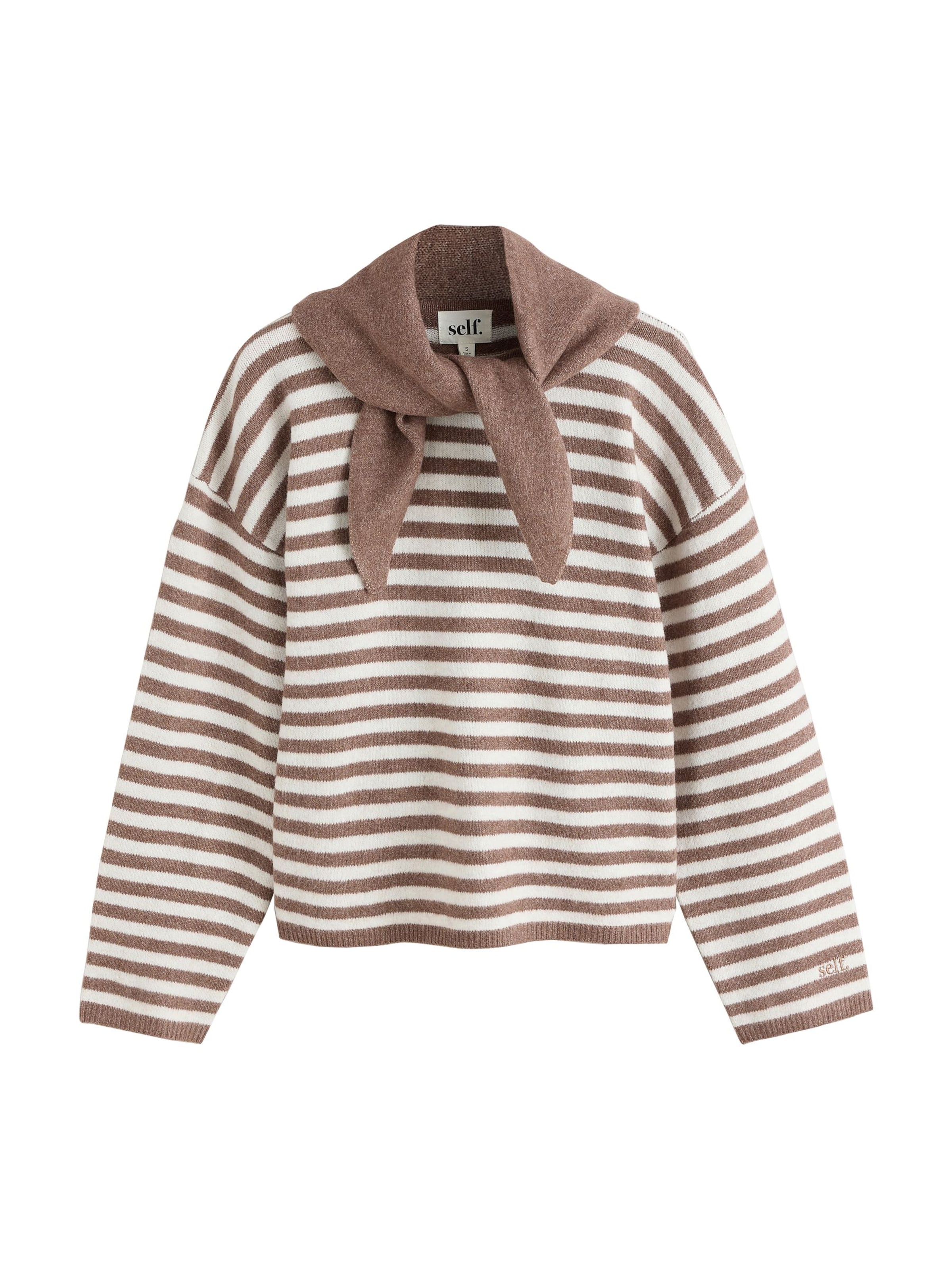 self. Sweater in Brown: front