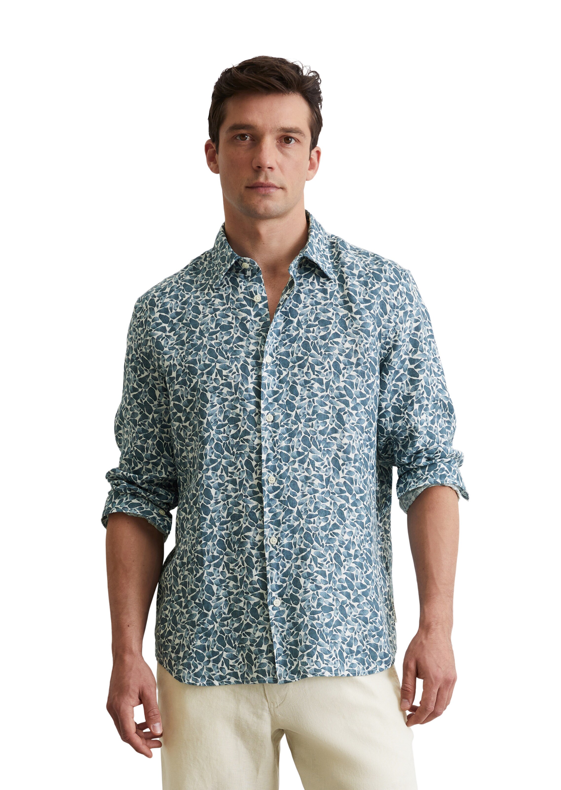 Coupe regular Chemise Marc O'Polo en bleu : devant