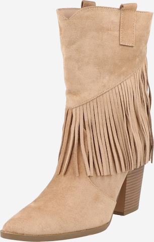 GLAMOROUS Cowboy Boots in Beige: front