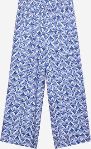 MANGO Wide leg Broek in Blauw: voorkant