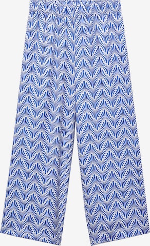 MANGO Wide leg Broek in Blauw: voorkant