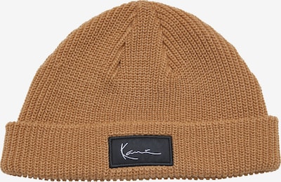Megzta kepurė iš Karl Kani, spalva – ruda / pilka / juoda, Prekių apžvalga