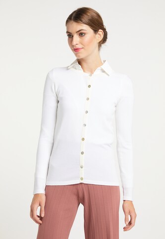 usha BLACK LABEL Knit Cardigan in White: front