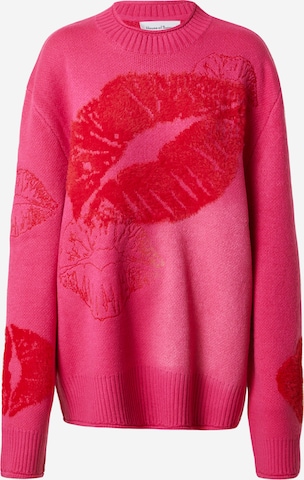 rozā House of Sunny "Oversize" stila džemperis 'LOVE NOTES': no priekšpuses