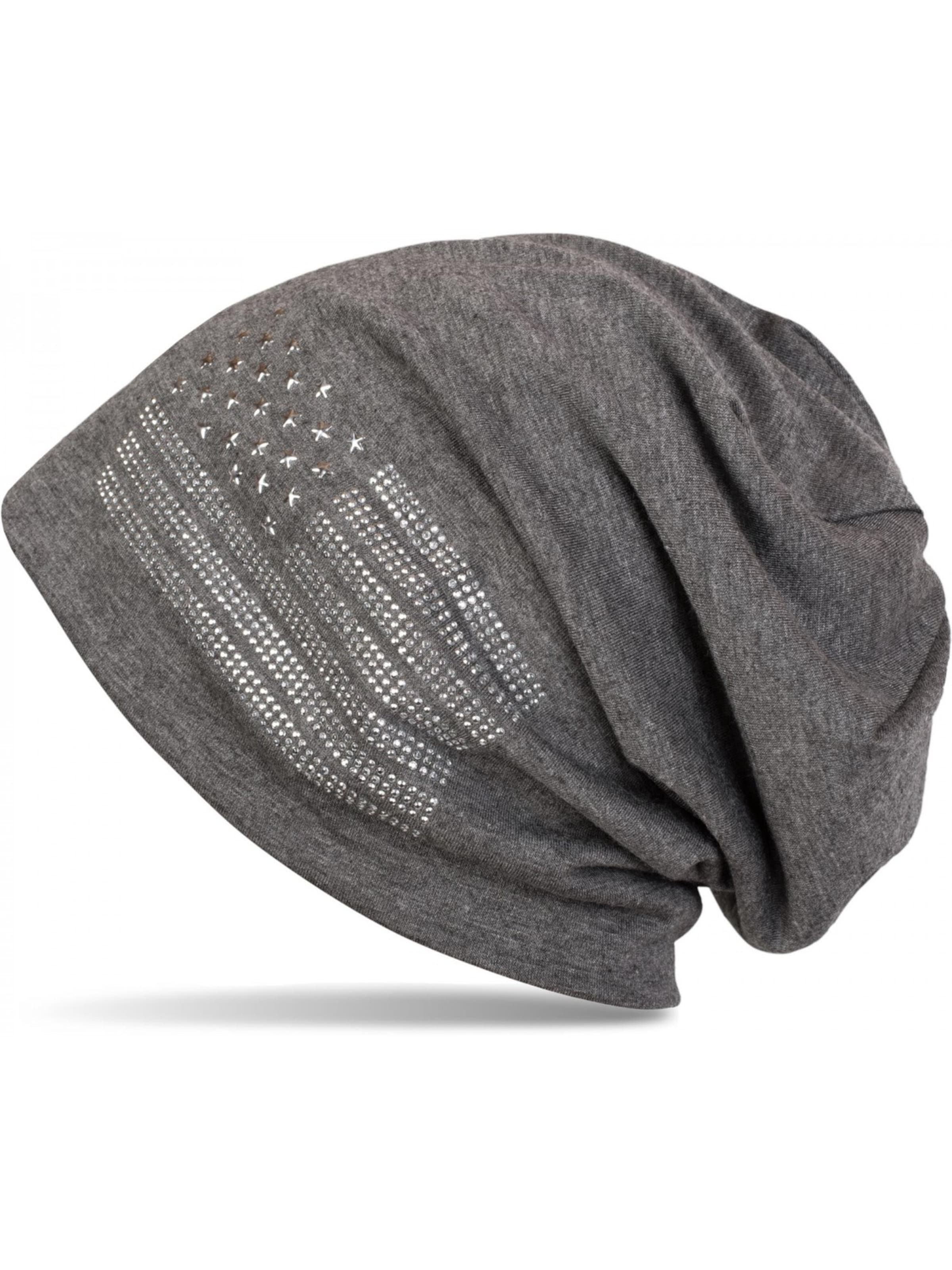 styleBREAKER Beanie 'Beanie mit USA Flagge aus Strass' in Dark grey, Item view