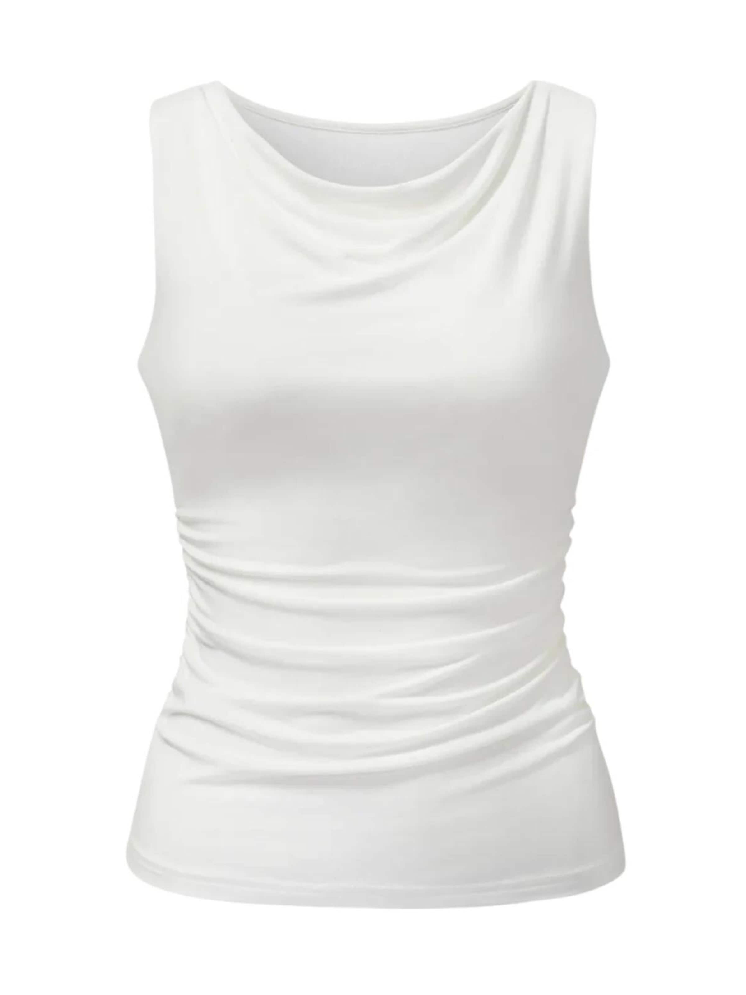 CURARE Yogawear Sporttop 'Sporty Elegant Top - Soft White'‌‌‌‌ in Weiß: Vorderseite