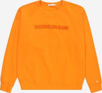 Sweat Calvin Klein Jeans en orange : devant