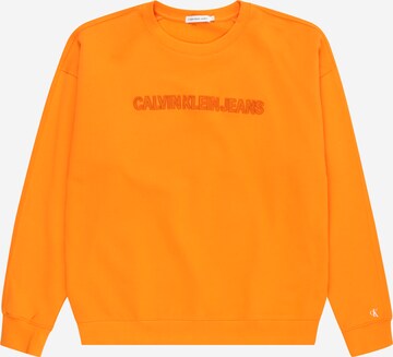 Calvin Klein Jeans Sweatshirt in Oranje: voorkant