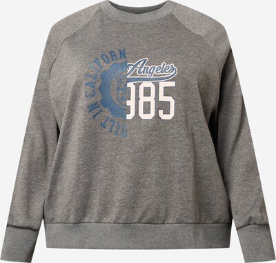 Noisy May Curve Sweatshirt 'SUNNY' in blau / graumeliert / weiß, Produktansicht