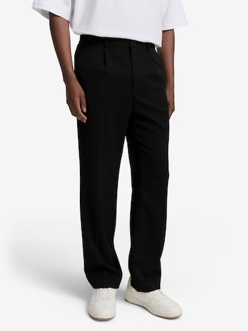 TOM TAILOR DENIMregular Hlače - crna boja: prednji dio