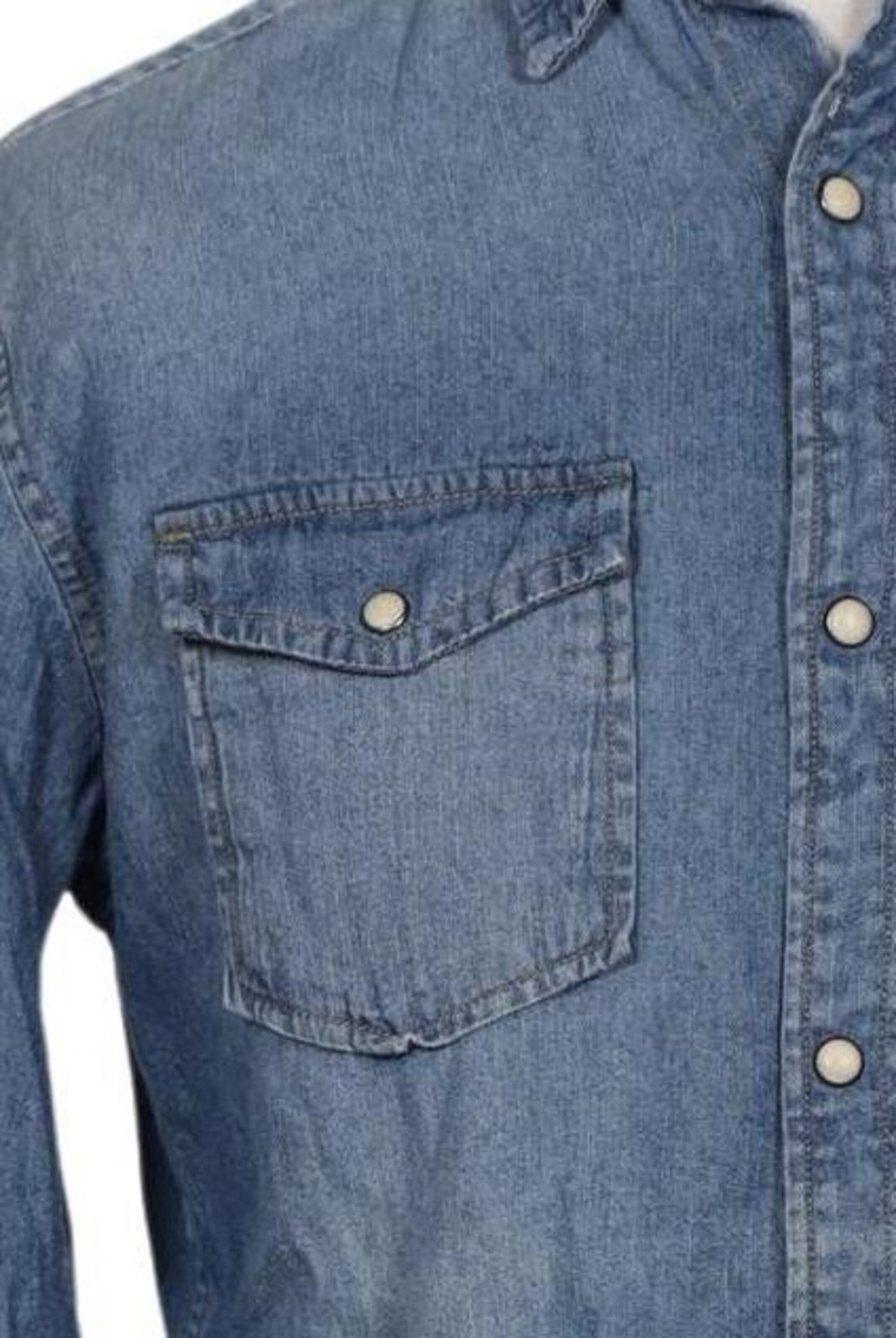 JACK & JONES Button Up Shirt in M in Blue