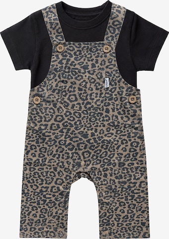 LILIPUT Latzhose und T-Shirt 'Leo' in Braun: Vorderseite