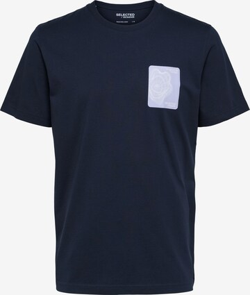 T-Shirt 'Corey' SELECTED HOMME en bleu : devant