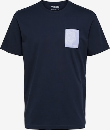 SELECTED HOMME T-shirt 'Corey' i blå: framsida