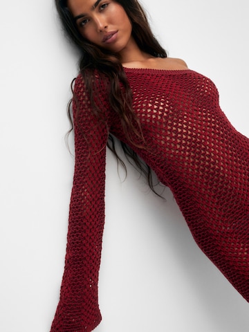 Pull&Bear Knit dress in Red