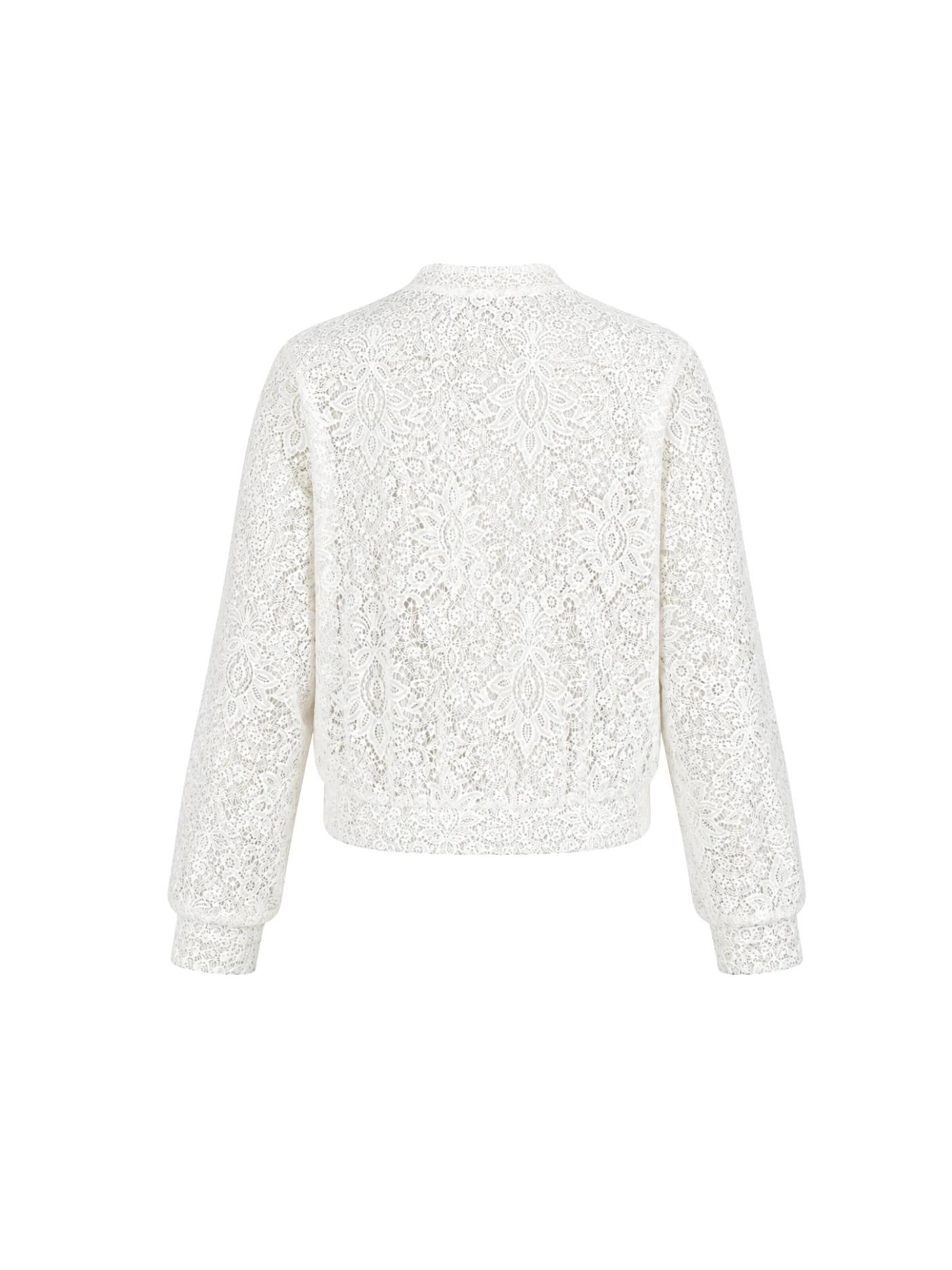 Christine on the clouds - Chaqueta de entretiempo 'Bomber Anita-Lace' en blanco