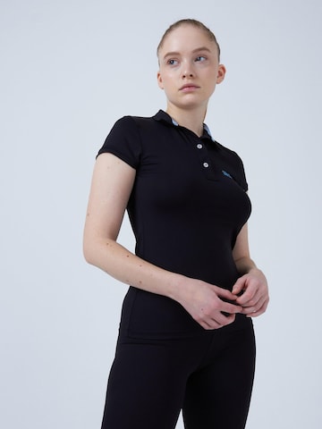 SPORTKIND Performance Shirt 'Poloshirt' in Black: front