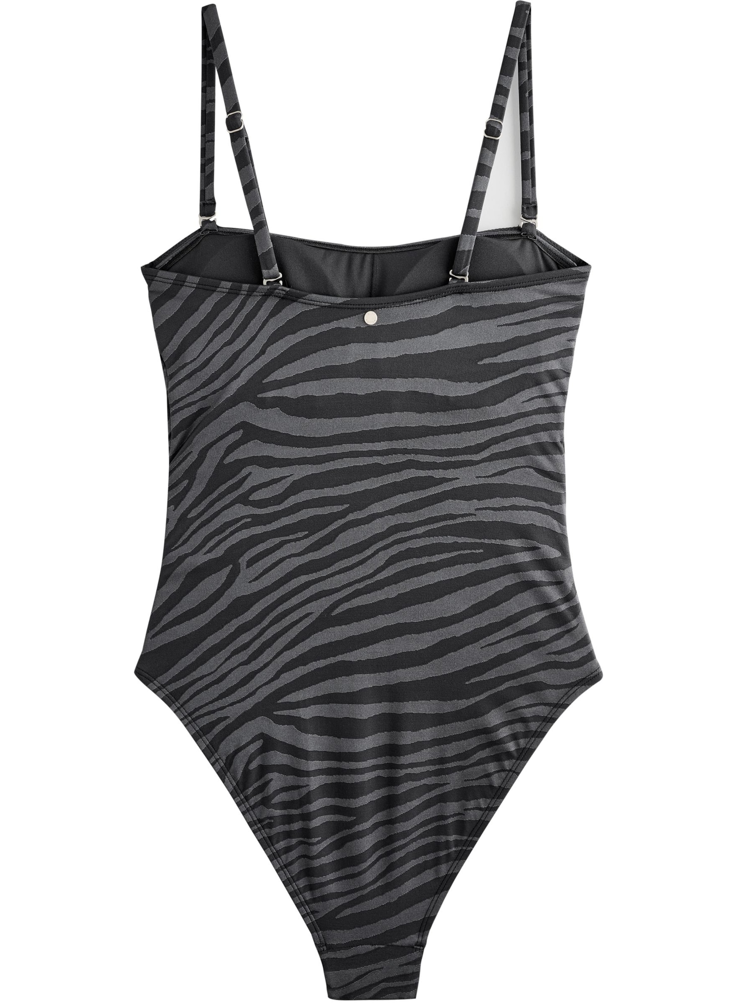 Mint Velvet Bralette Swimsuit in Grey