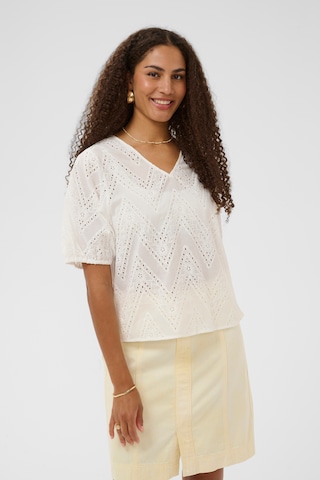 Cream Blouse in White: front