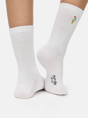 Chaussettes ' Good Vibes Motiv Statement Socken Tennissocken ' Nur Die en blanc