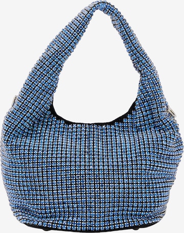 Borsa a spalla di faina in blu: frontale