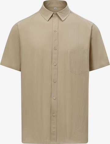 ALLTHEMEN Button Up Shirt in Green: front