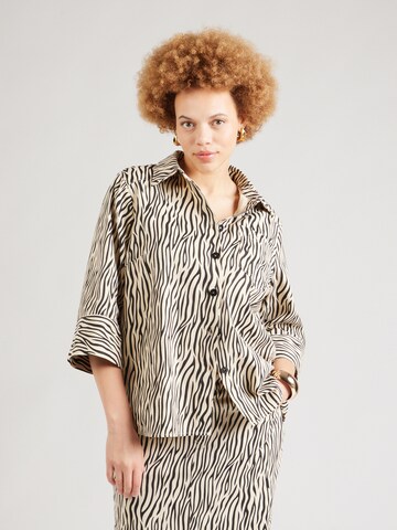 Camicia da donna 'CARDEMILA' di ONLY Carmakoma in grigio: frontale