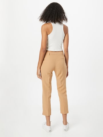 Dorothy Perkins Regular Trousers with creases 'Grazer' in Beige