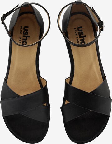 usha BLUE LABEL Strap Sandals in Black