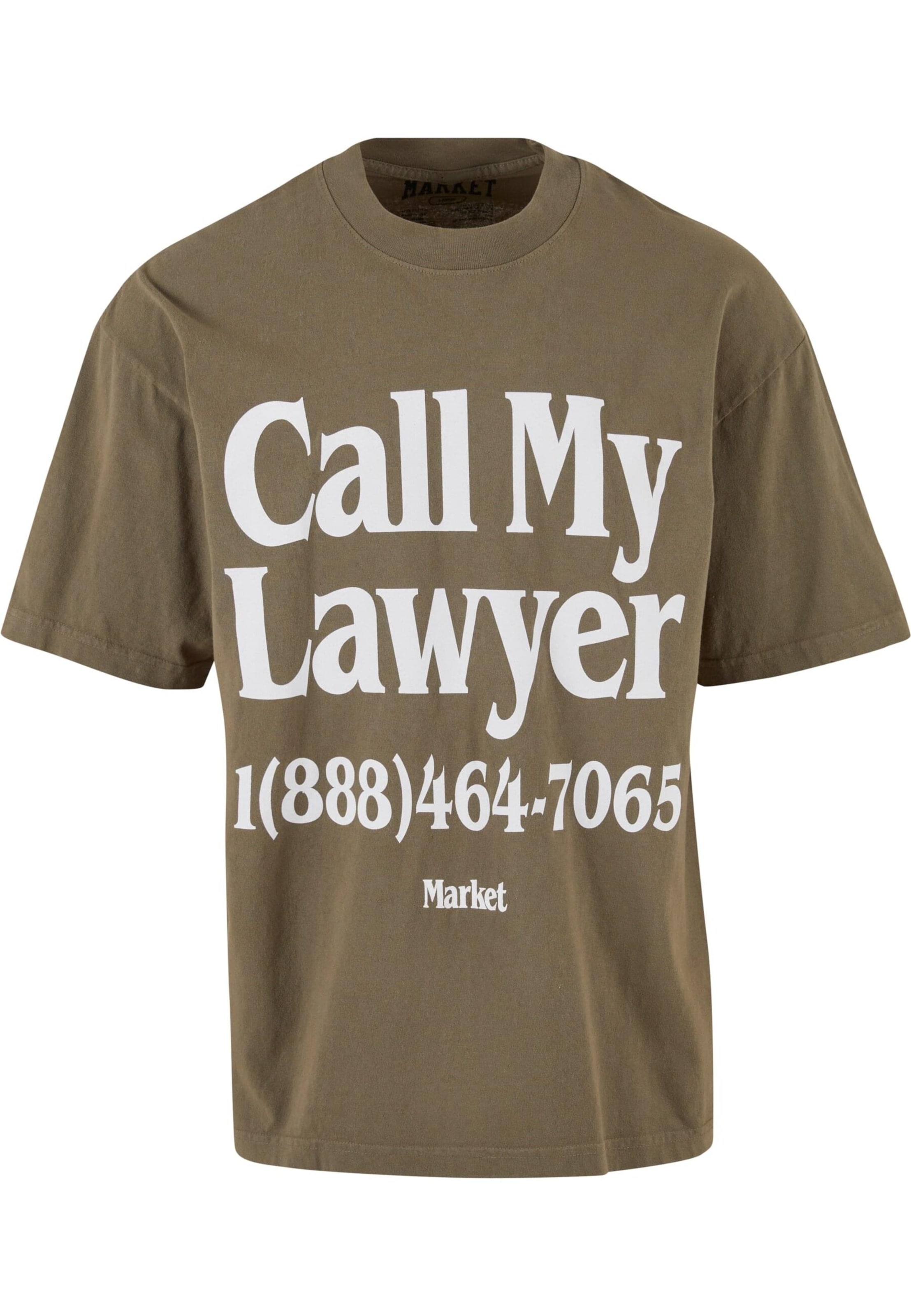MARKET Shirt 'Call My Lawyer' in Groen: voorkant