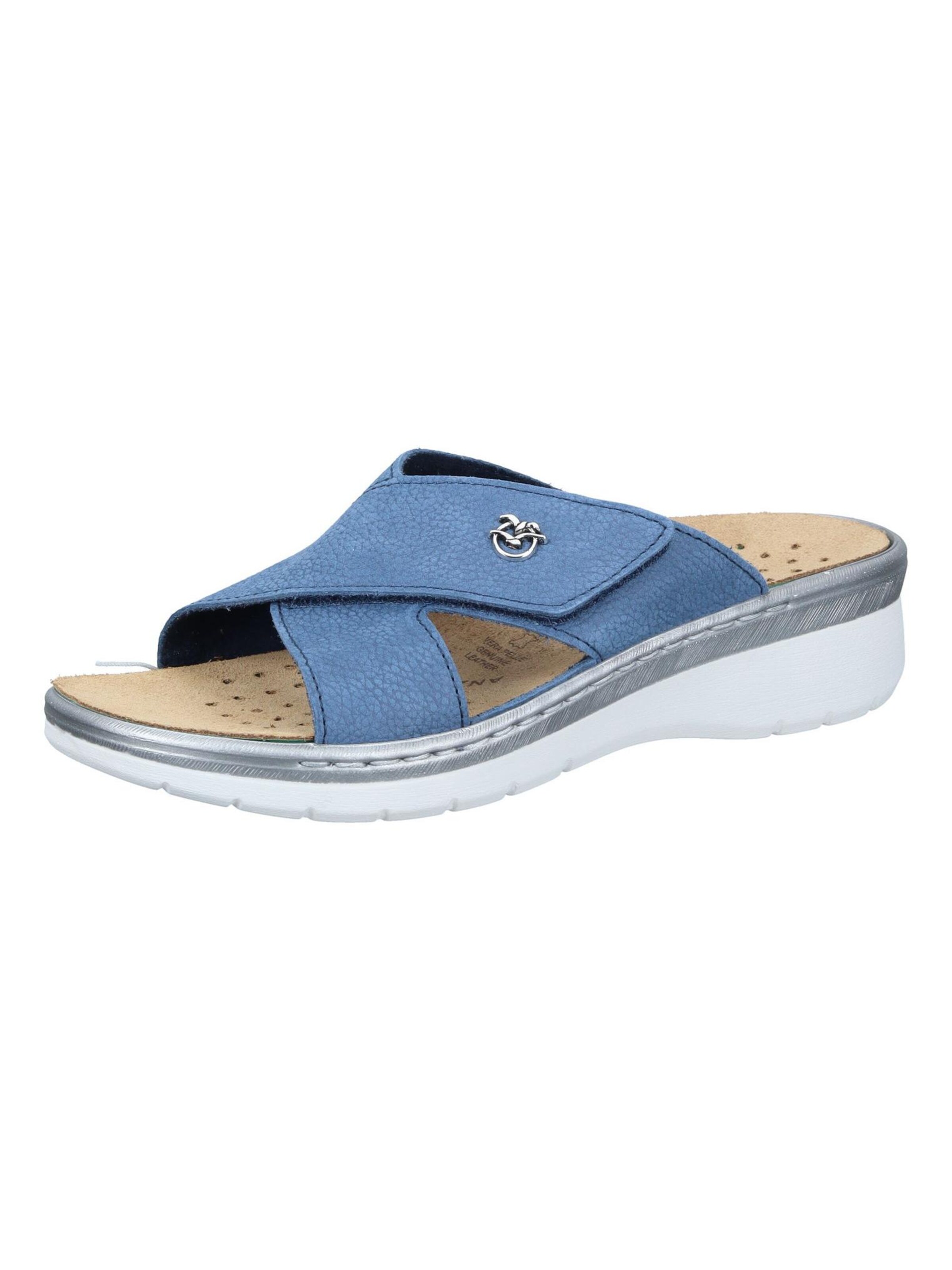 FLY FLOT Pantolette in Blau: Vorderseite