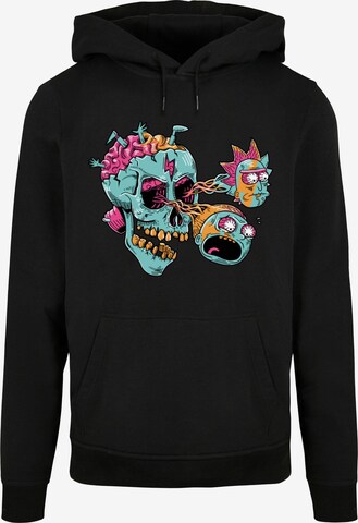 ABSOLUTE CULT Sweatshirt 'Rick And Morty - Eyeball Skull' in Zwart: voorkant