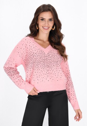 faina Πουλόβερ σε ροζ: μπροστά