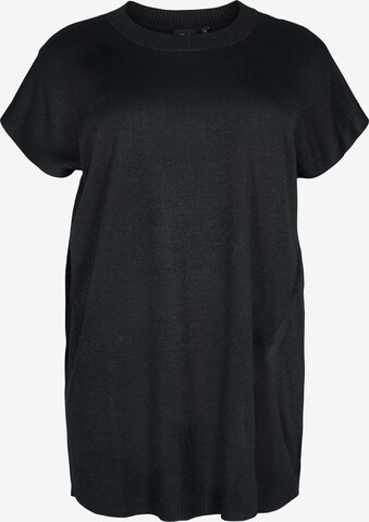 Zizzi Úpletové šaty 'MGLITTER' – černá: přední strana