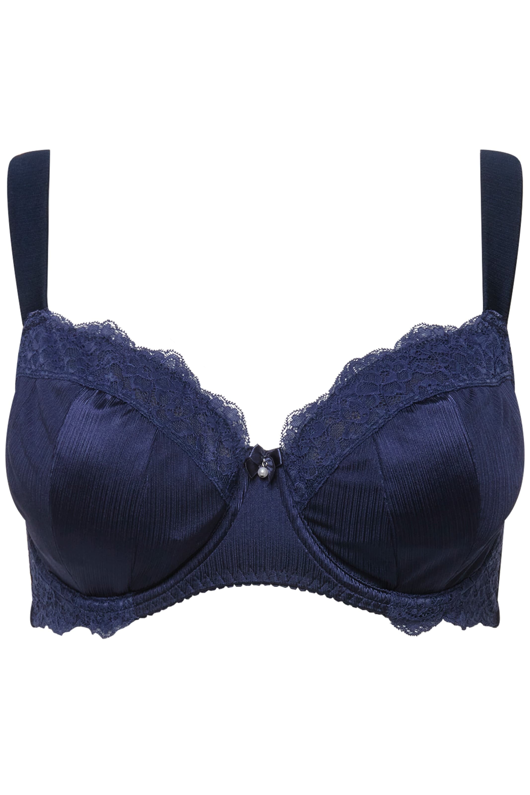 Ulla Popken Minimizer BH in Blauw: voorkant