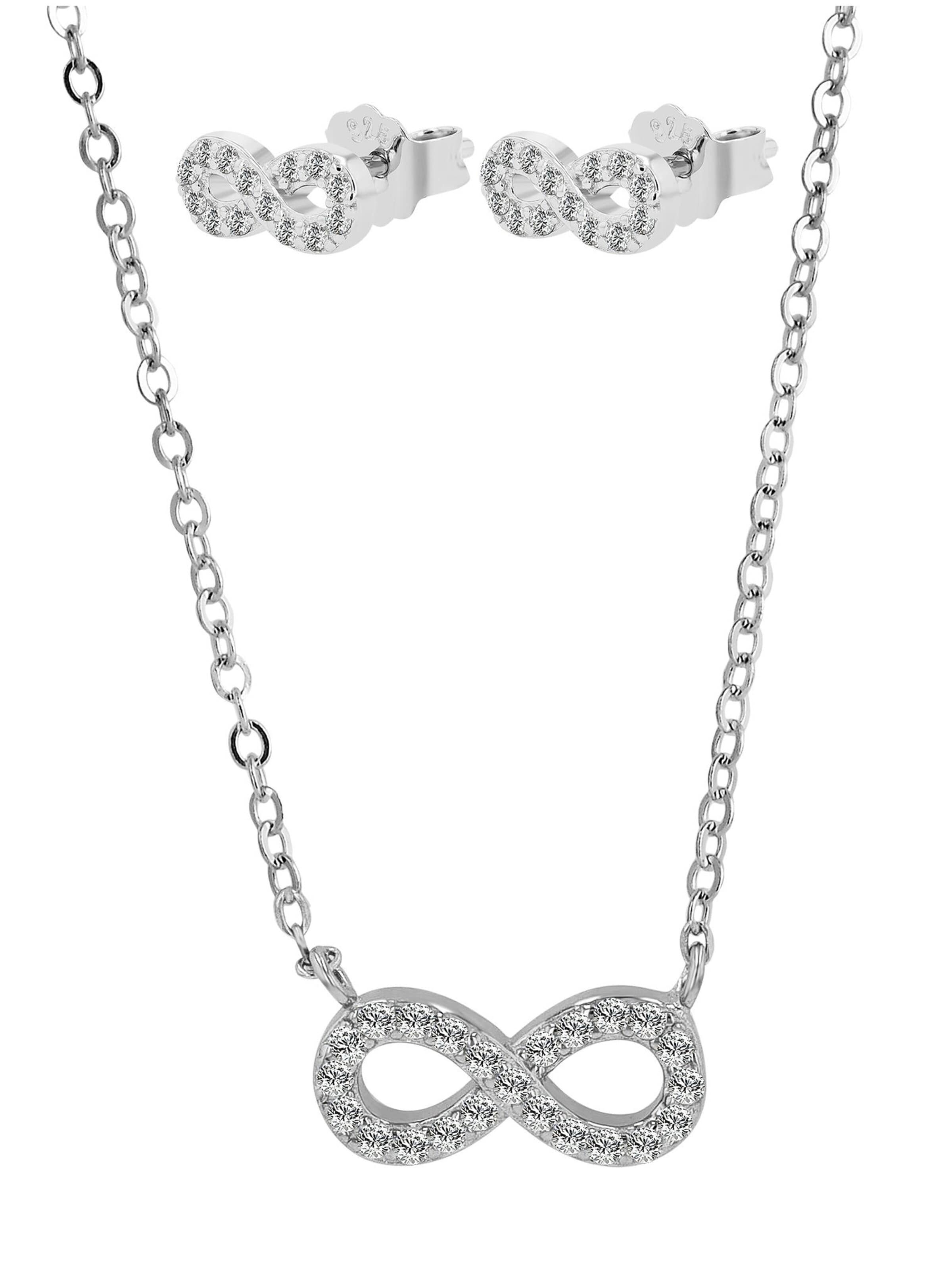 Akzent Jewelry Set '"Zlata" aus 925 Sterlingsilber, rhodiniert, langlebig' in Silver