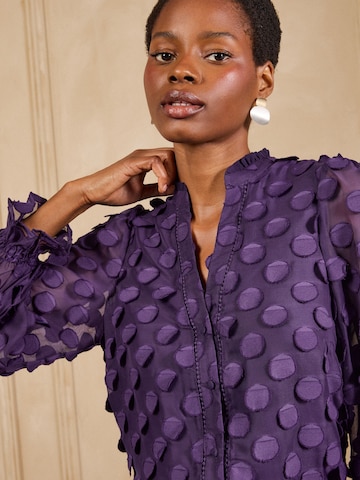 Chemisier love & roses en violet