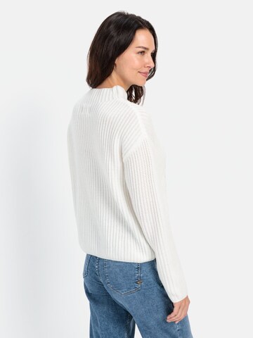 CAMEL ACTIVE Strickpullover mit Zopfmuster in Weiß