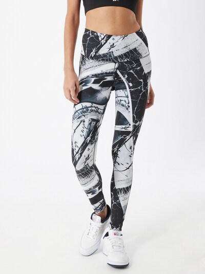 REEBOK Sportovní kalhoty - černá / bílá, Model/ka