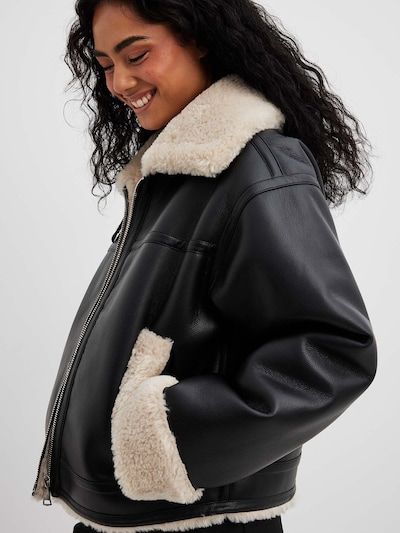 NA-KD Between-Season Jacket in Black / Wool white, Item view