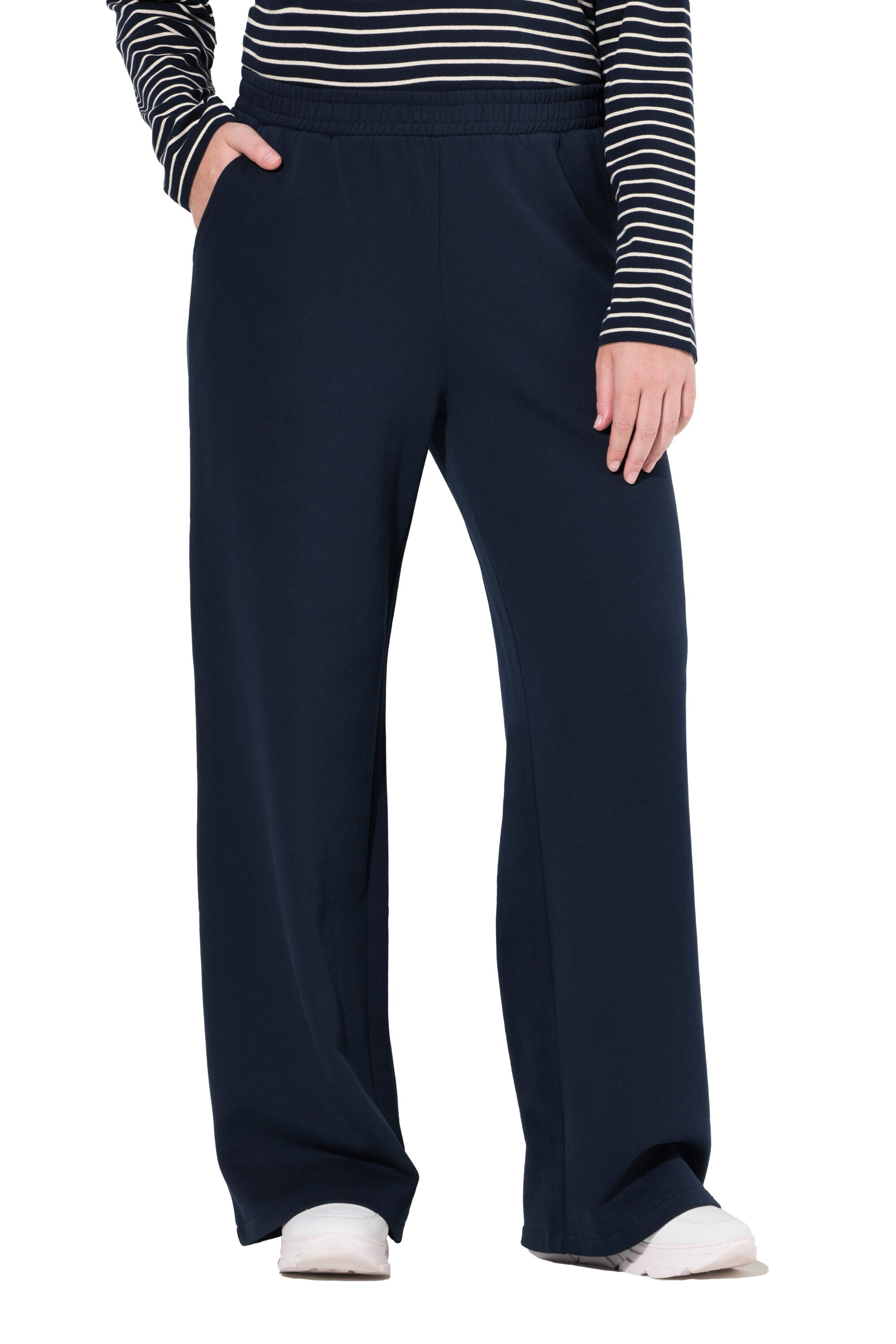 Ulla Popken Wide Leg Hose in Blau: Vorderseite